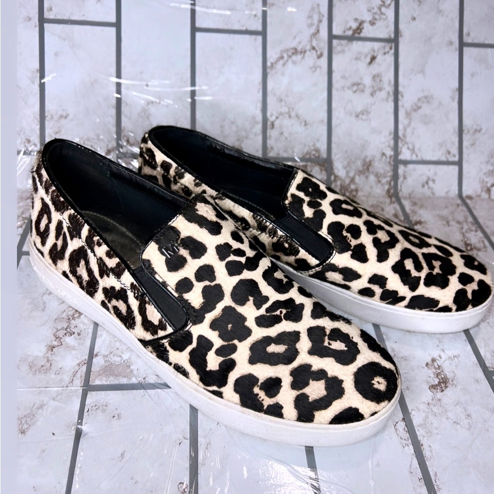Michael Kors Leopard Print CalfHair Slide on Sneaker Size 8